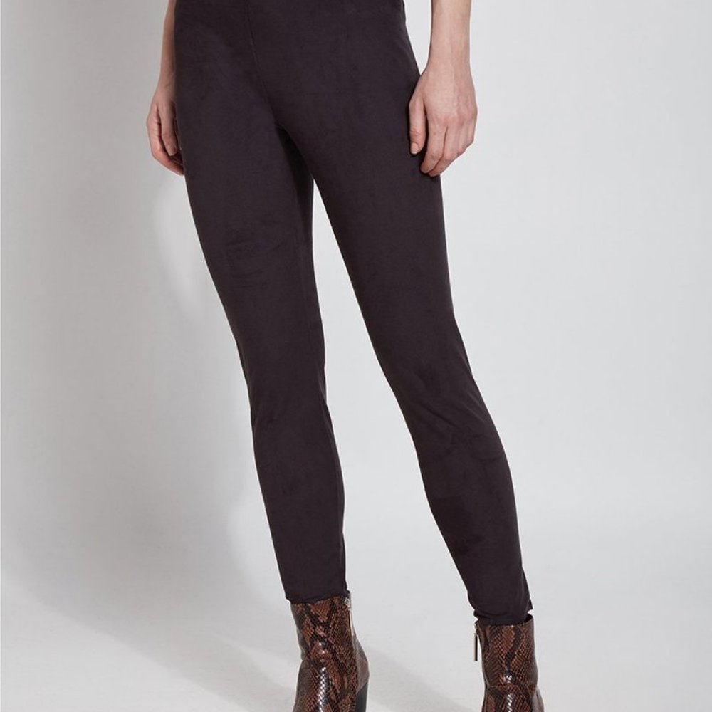 Hi Waist Suede Legging - BLACK